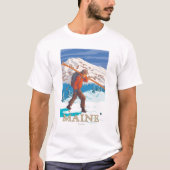 MaineSkier tragende Skis T-Shirt (Vorderseite)