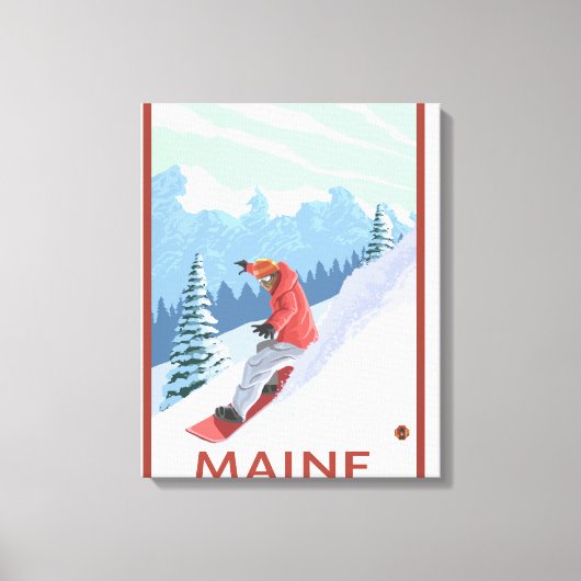 MaineSnowboarder-Szene Leinwanddruck (Vorderseite)