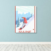 MaineSnowboarder-Szene Leinwanddruck (Insitu (Holzboden))