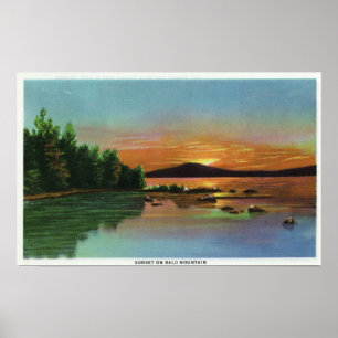 MaineSunset Ansicht über kahlen Berg Poster