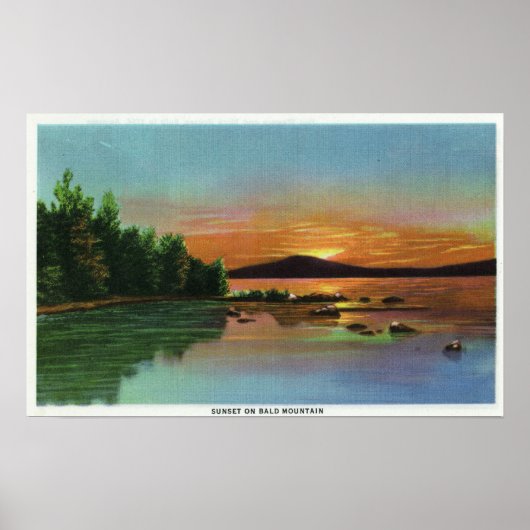 MaineSunset View auf Bald Mountain Poster (Vorne)