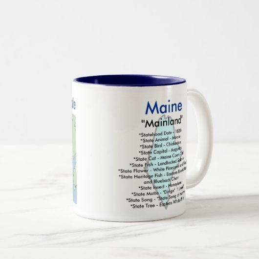 Mainesymbole u. -karte zweifarbige tasse (VorderseiteRechts)