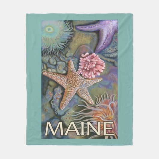 MaineTidepool Szene Fleecedecke (Vorderseite)
