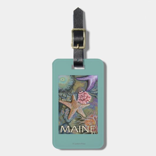 MaineTidepool Szene Gepäckanhänger (Vorderseite vertikal)