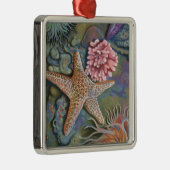MaineTidepool Szene Silbernes Ornament (Rechts)