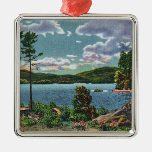 MaineView des Squaw-Berges und des Moosehead Sees Ornament Aus Metall (Vorne)