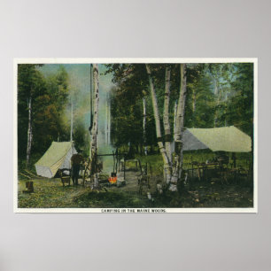 MaineView eines Campground im Maine-Holz Poster