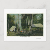 MaineView eines Campingplatzes im Maine-Wald Postkarte (Vorderseite)
