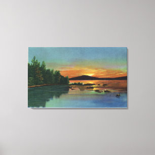 MaineView eines Sonnenuntergangs auf kahlem Berg Leinwanddruck