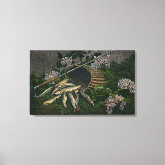 MaineView of a Nice Catch of Maine Lake Foreut Leinwanddruck (Vorderseite)