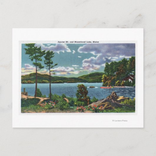 MaineView von Squaw Mountain und Moosehead Lake Postkarte (Vorderseite)