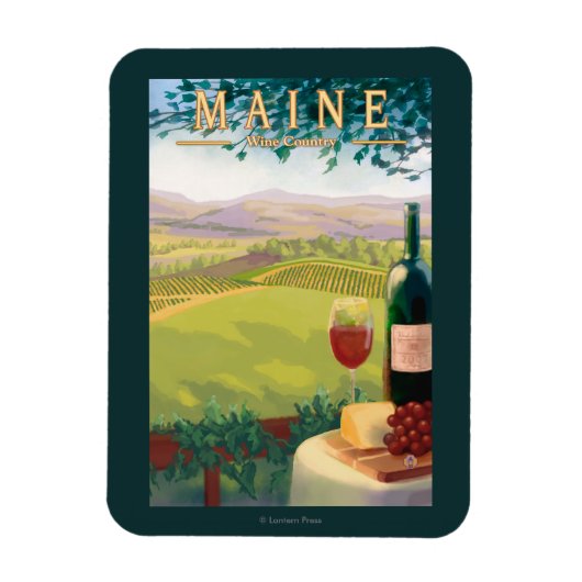 MaineWine Country Scene Magnet (Vertikal)
