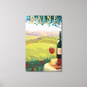 MaineWine Land-Szene Leinwanddruck