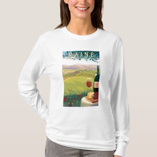 MaineWine Land-Szene T-Shirt (Vorderseite)