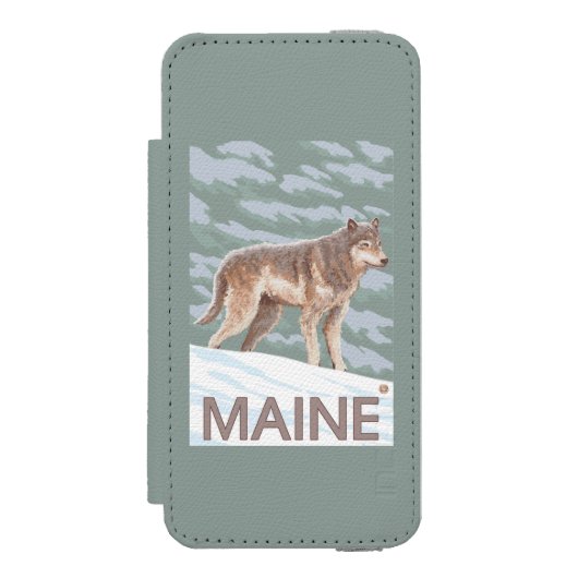 MaineWolf Szene Incipio iPhone Geldbeutel-Hülle (Folio Vorderseite)