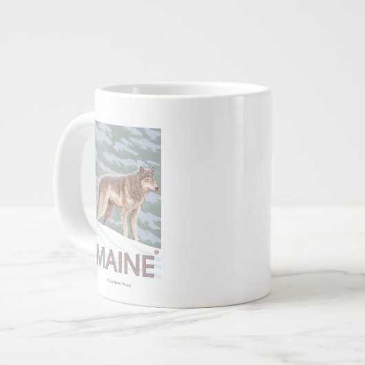MaineWolf-Szene Jumbo-Tasse (Vorderseite Links)