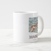 MaineWolf-Szene Jumbo-Tasse (Vorderseite Rechts)