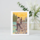 MaineWomen Fly Fishing Scene Postkarte (Stehend Vorderseite)