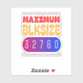 Mainframe Job Control Language (JCL) Maximum Block Aufkleber (Blatt)