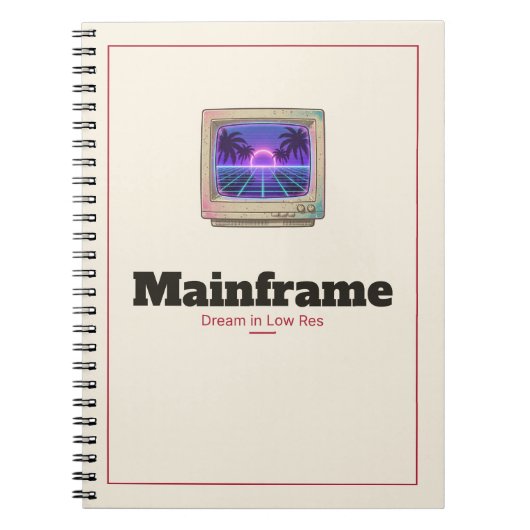 Mainframe Retro CRT Monitor Spiralblock Notizblock (Vorderseite)