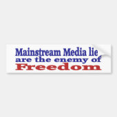Mainstream-Medien Lies rot-blauer Text Autoaufkleber (Vorne)