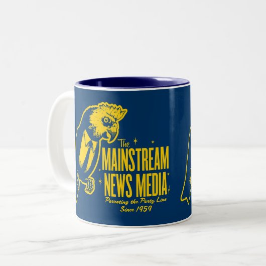 Mainstream-Nachrichtenmedium-Tasse Zweifarbige Tasse (Vorderseite Links)