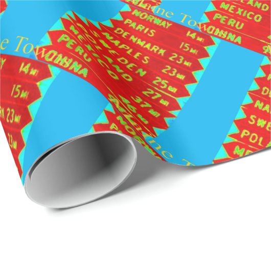 Maintown Sign Thunder_Cove Geschenkpapier (Rolleneckpunkt)