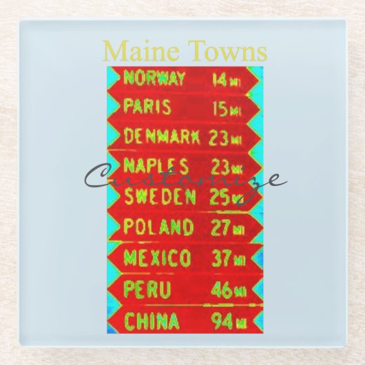 Maintown Sign Thunder_Cove Glasuntersetzer (Vorderseite)