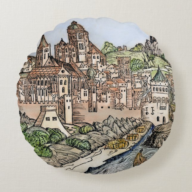 Mainz, Deutschland, 1493 Rundes Kissen (Vorderseite)