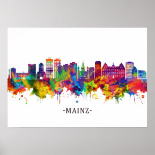 Mainz Deutschland Skyline Poster