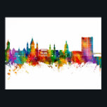 Mainz Deutschland Skyline Poster<br><div class="desc">Aquarellkunst-Druck der Skyline von Mainz,  Deutschland</div>