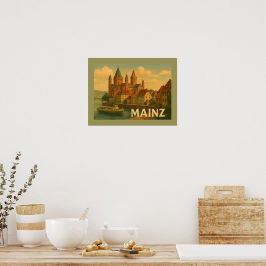 Mainz Deutschland Stadt Kunst Poster (Küche)