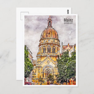 Mainz Deutschland Travel Place Watercolor Postkarte