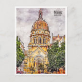 Mainz Deutschland Travel Place Watercolor Postkarte (Vorderseite)