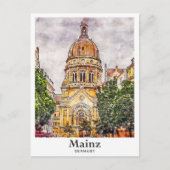 Mainz Deutschland Travel Wasserfarben Sketch Handg Postkarte (Vorderseite)