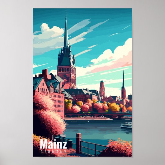 Mainz Deutschland - Vintage Poster (Vorne)