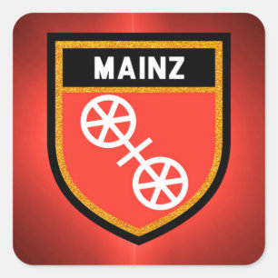 Mainz-Flagge Quadratischer Aufkleber