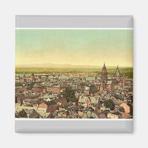 Mainz, in Richtung zum Rhein, der Rhein, Magnet