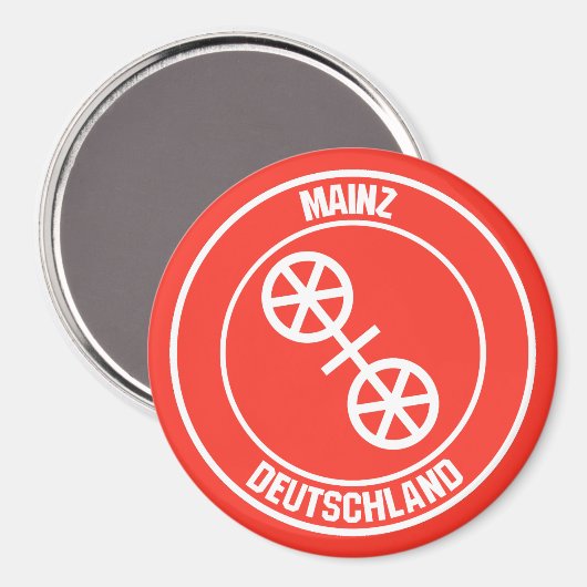 Mainz Round Emblem Magnet (Vorderseite/Rückseite)