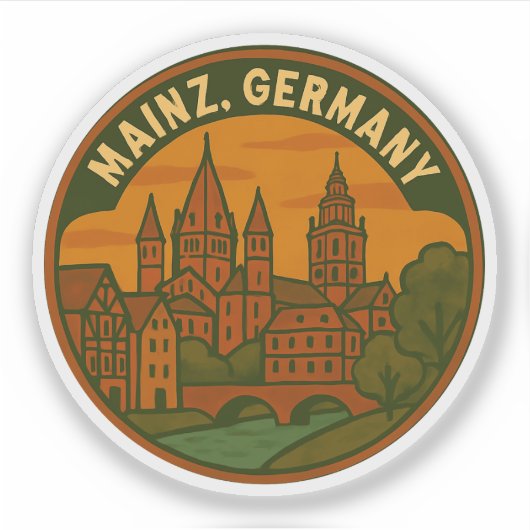 Mainzer Deutschland Kathedrale Kunst Aufkleber (Vorderseite)
