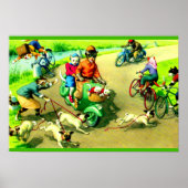 Mainzer-Katzen auf Motorrädern und Fahrrädern Poster (Vorne)