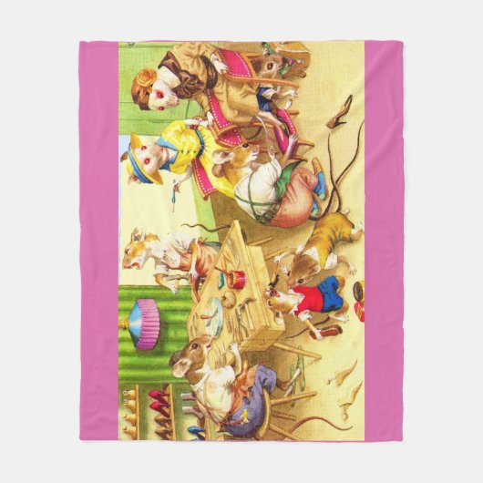 Mainzer-Mäuse-Kugeln und Schuhdrucke Fleecedecke (Vorderseite)