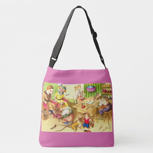 Mainzer-Mäuse-Kugeln und Schuhdrucke Tragetaschen Mit Langen Trägern (Rückseite)