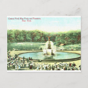 Maiparty, Central Park, NYC Vintage Postkarte