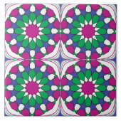 Mairy Blossoms marokkanisches Mosaikmuster Fliese (Vorderseite)