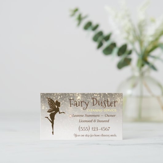 Mairy Maid House Reinigungsservice Business Card Visitenkarte (Stehend Vorderseite)