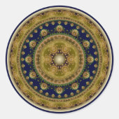 Mairy-orientalisches Rundmuster des Fraktals Runder Aufkleber (Vorderseite)