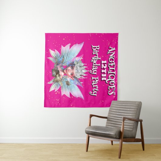 Mairy Princess rosa Dekorationen Mädchen Geburtsta Wandteppich (Beispiel (Horizontal))