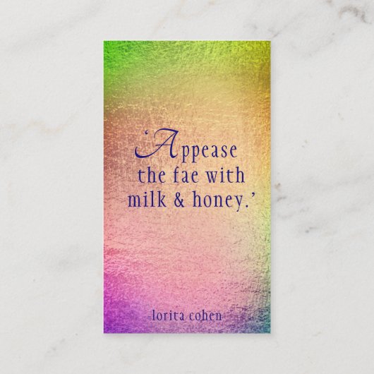 Mairy Realm Psychic Reader Tarot Mystic Neon Cards Visitenkarte (Rückseite)