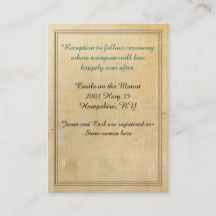 Mairy Tale Antique Look Hochzeitsinformationen Begleitkarte